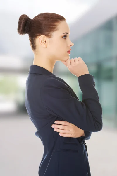 Thinking business woman. — Stock Photo, Image