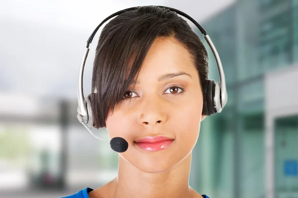 Call center assistent leende — Stockfoto