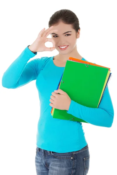 Woman making ok sign — Stock Photo, Image