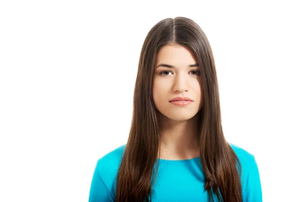 Portrait of a young serious woman — Stock Photo, Image