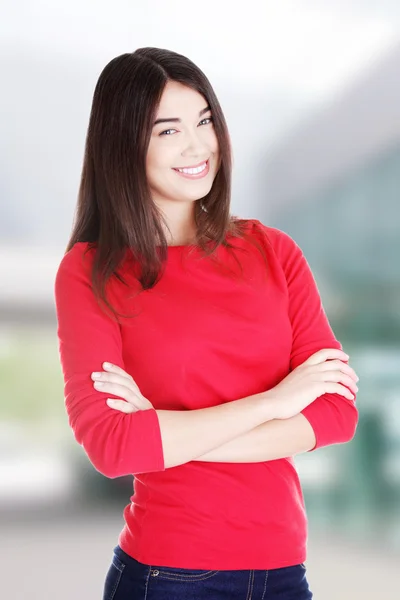 Happy young student woman — Stock Photo, Image