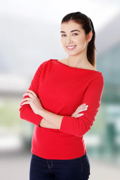 Portret van een mooie jonge vrouw — Stockfoto