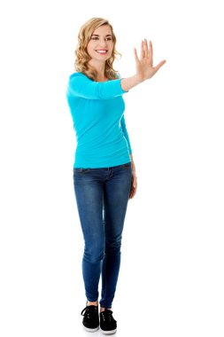 Önden Görünüm kadın hayali ekran çekerek