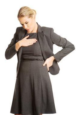 Woman having heart disease. clipart