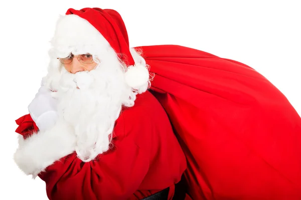 Santa Claus with sack full of presents — Stock Photo, Image