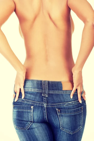Fit female butt in jeans — Stock Photo, Image