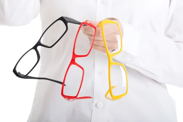 Gruppo di occhiali da vista donna — Foto Stock