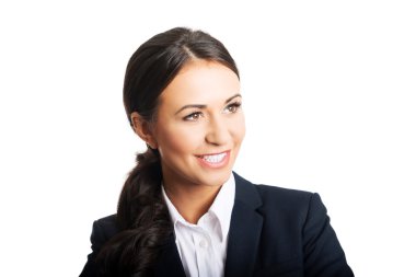 gülümseyen genç emin iş kadın portresi