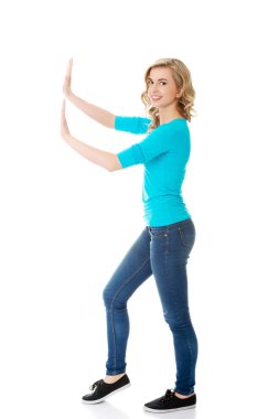 yan görünümü kadın hayali ekran dokunaklı