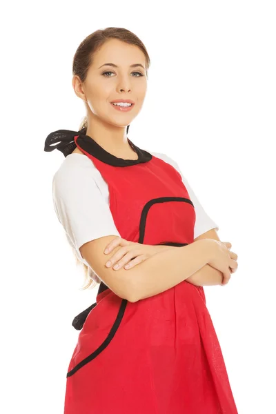 Woman wearing apron — Stock Photo, Image