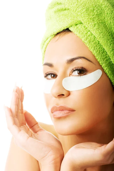 Portrait of a woman with an eye mask — Stock Photo, Image