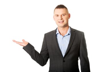 gülümseyen iş adamı boşaltmak holding