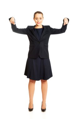 Güzel iş kadını işaret