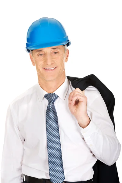 Portrait of engineer with jacket over his shoulder — Stock Photo, Image