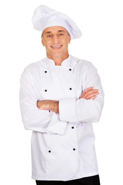 Male chef standing with folded arms — Stock Photo, Image
