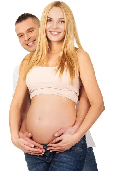 W ciąży para spodziewa się dziecka — Zdjęcie stockowe