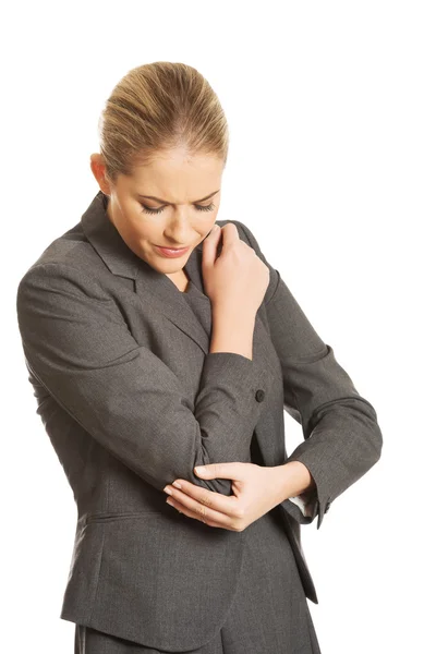 Woman with elbow pain — Stock Photo, Image