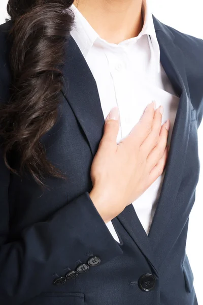 Geschäftsfrau mit Herzkrankheit — Stockfoto