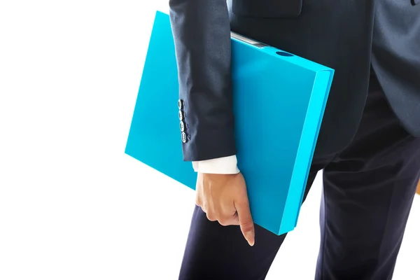 Close up on businesswoman holding her binder — Stock Photo, Image