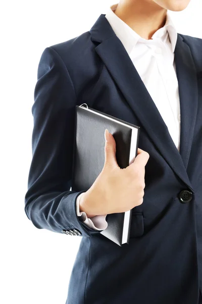 Close up on businesswoman holding her notes — Stock Photo, Image