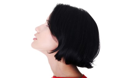 Yan görünümü ararken bir kadın portresi