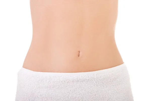 Close up on slim woman belly — Stock Photo, Image