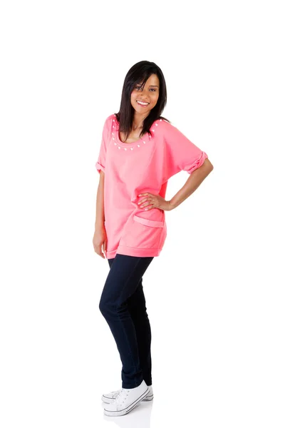 Full length woman posing with hand on hip — Stock Photo, Image