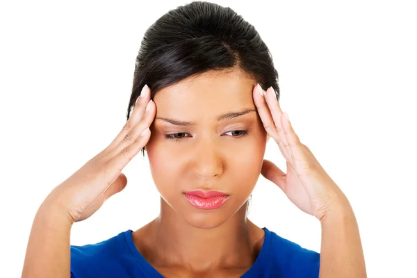 Portrait of a woman with huge headache — Stock Photo, Image