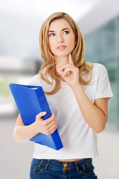 Young student woman thinking — Stock Photo, Image