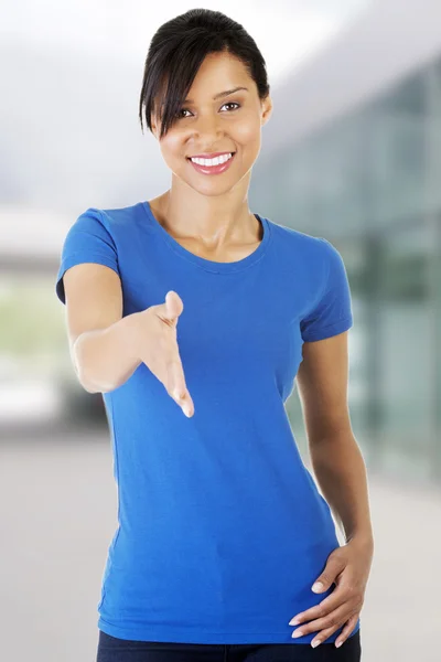 Woman ready to handshake — Stock Photo, Image