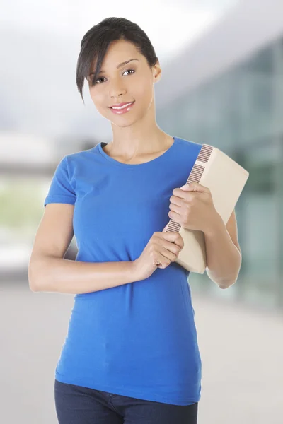 Woman holding book — Stock Photo, Image