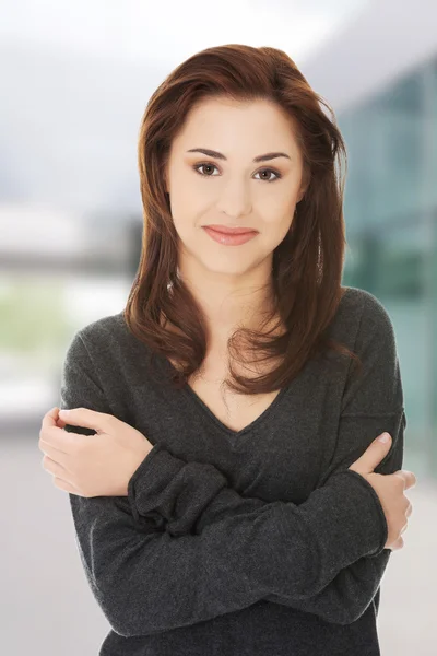 Portrait of young casual woman — Stock Photo, Image