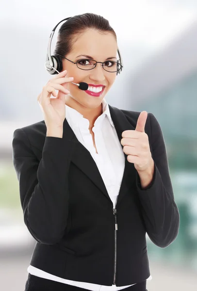 Call Center Mujer —  Fotos de Stock