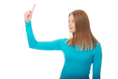 genç kadın yukarı dönük