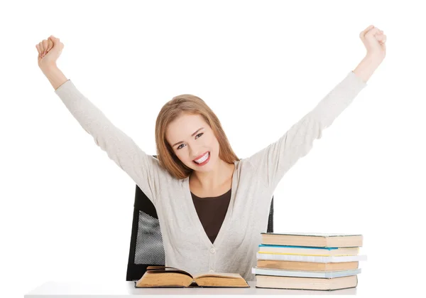Happy, satisfied young student woman. — Stock Photo, Image
