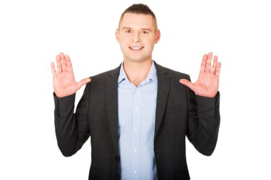 İşadamı acil soyut ekran