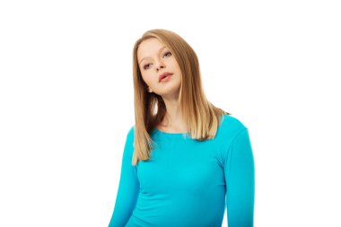 kadın bir gülümseme ile