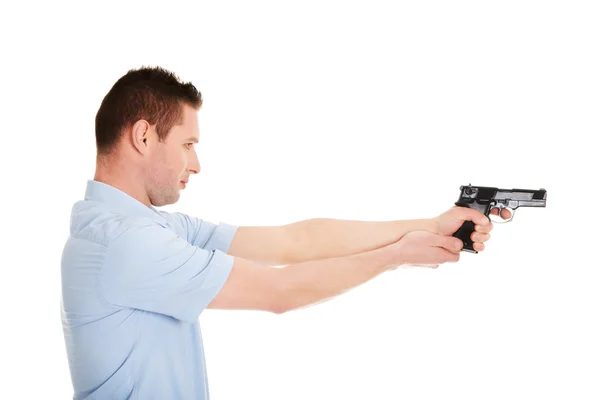 Man med pistol — Stockfoto