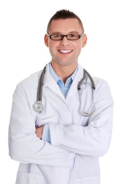 Kendine güvenen genç tıp doktoru