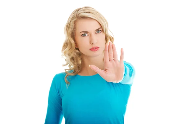 Woman expressing NO — Stock Photo, Image