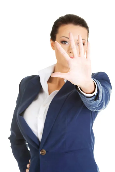 Businesswoman show NO gesture. — Stock Photo, Image