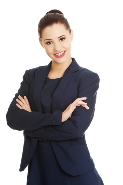 Retrato de la joven mujer de negocios feliz —  Fotos de Stock