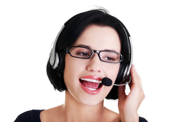 Call Center Vrouw — Stockfoto