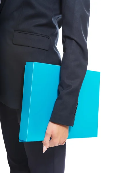 Businesswoman holding her binder — Stock Photo, Image
