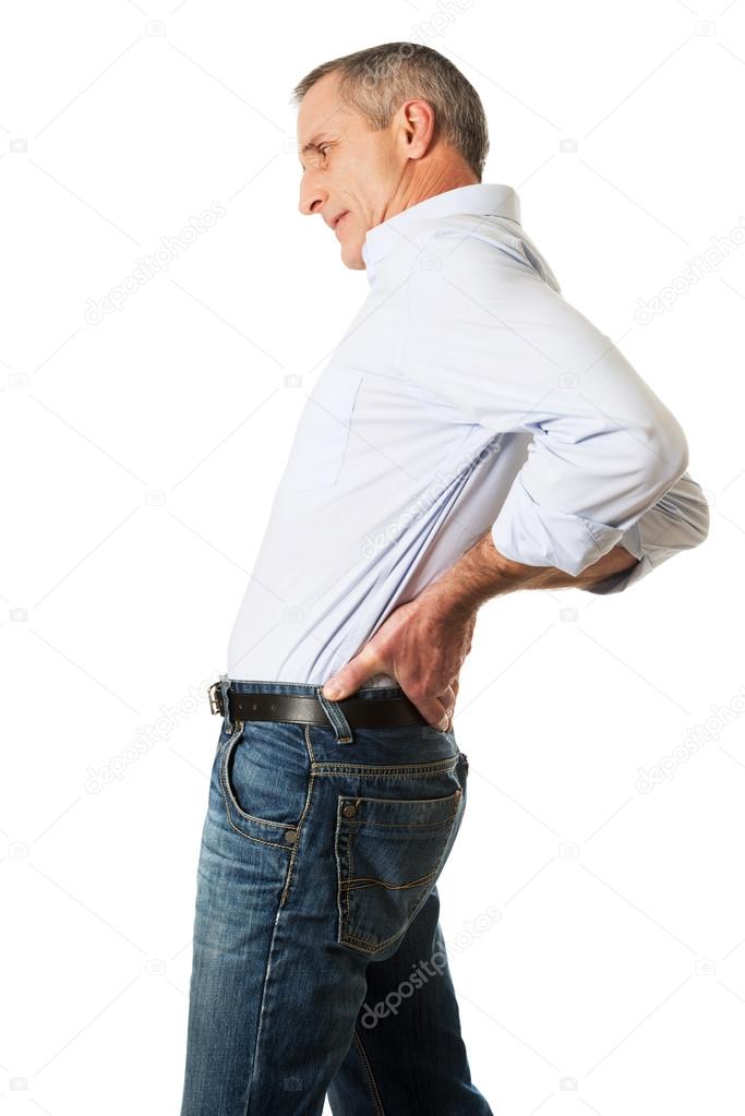 Mature man with back pain
