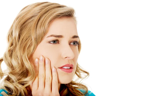 Woman having toothache — Stock Photo, Image