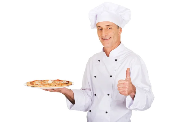 Шеф-кухар, що показує знак " Гаразд" — стокове фото