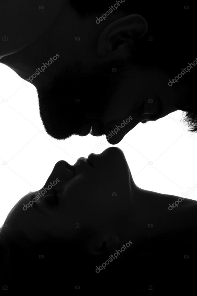 Sensual couple kissing