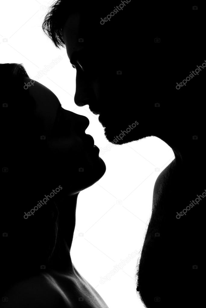 Sensual couple kissing