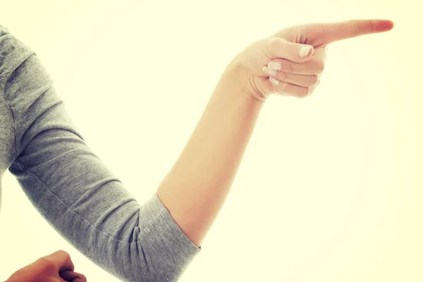 Weibchen Hand und Zeigefinger. — Stockfoto